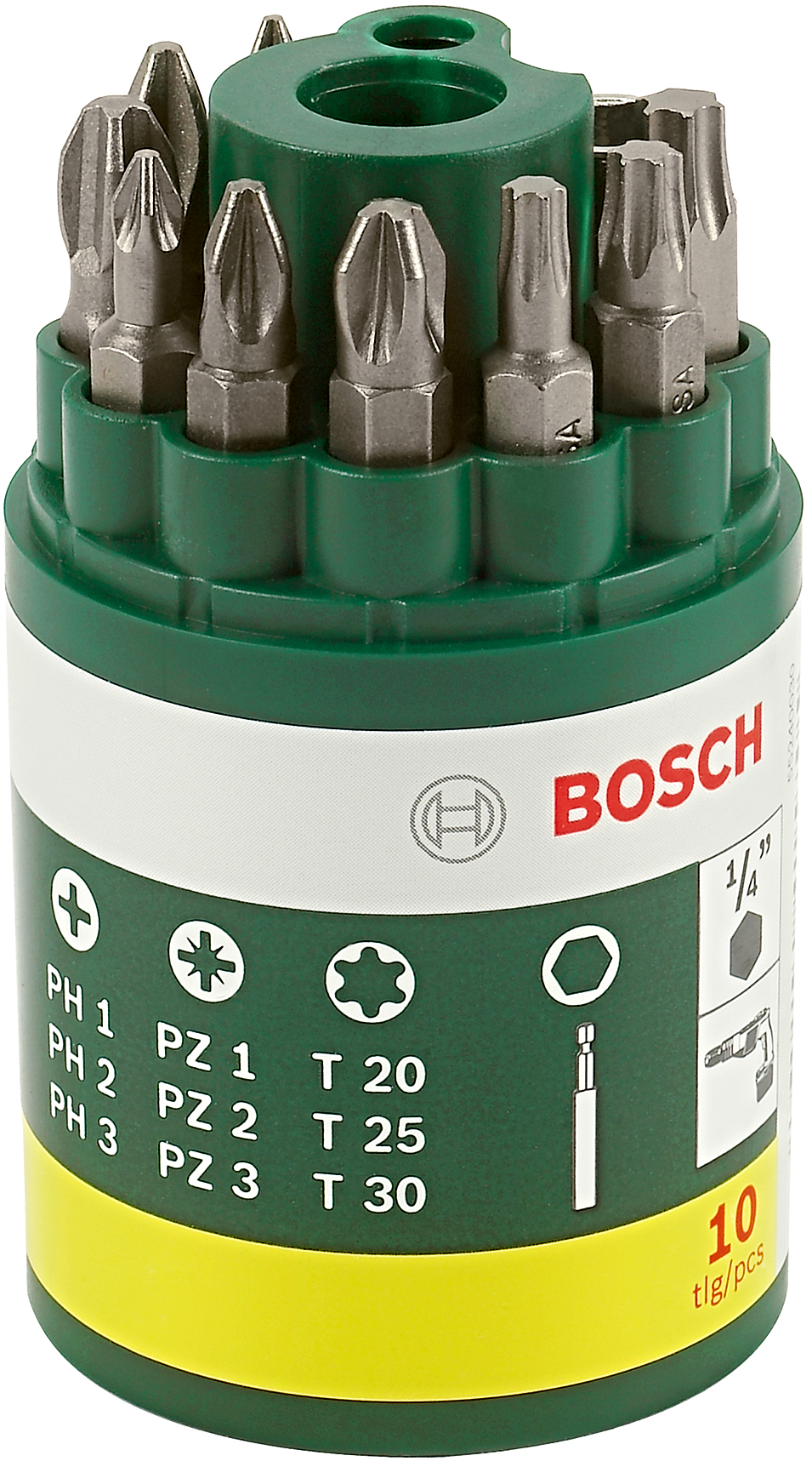 BOSCH sada bitů 25 mm PH 1/2/3 PZ 1/2/3 T 20/25/30 + univerzální držák, magnetický