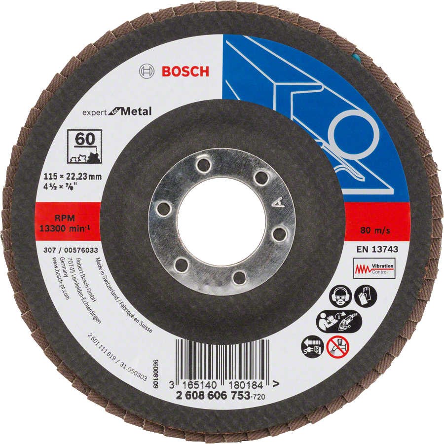 BOSCH X551 (G60) 115mm lamelový kotouč Expert for Metal - hrubý, lomený