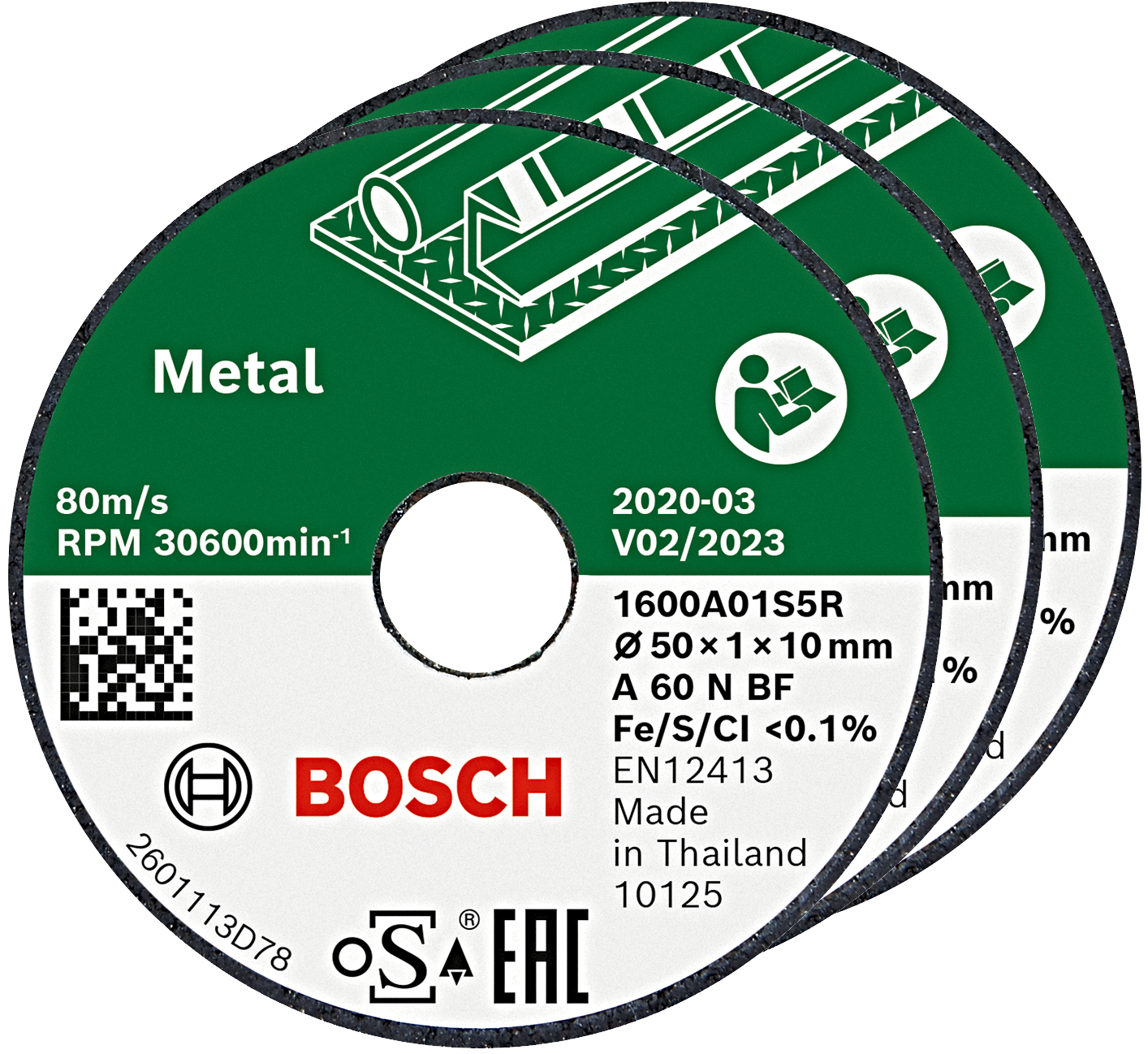 Levně BOSCH 50x10mm dělící kotouč na nerez Metal (3 ks)