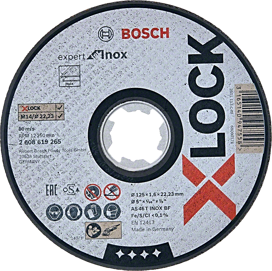 Levně BOSCH Expert for Inox dělící kotouč na nerez X-LOCK (125/1.6 mm)