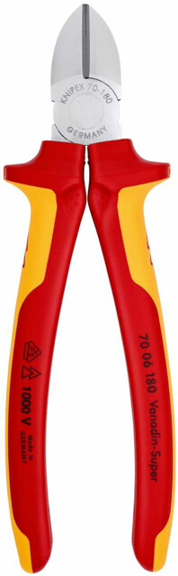 Levně KNIPEX štípací kleště, boční VDE 180 mm