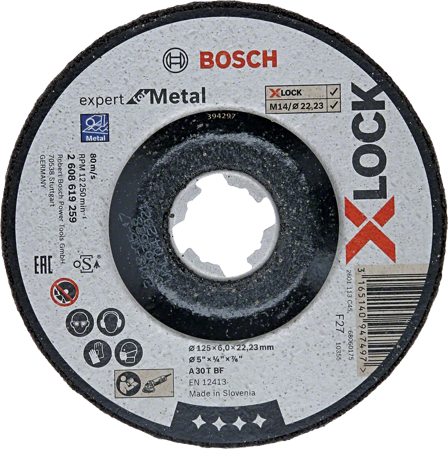 Levně BOSCH 125x22,23mm brusný kotouč na kov Expert for Metal (6 mm) - X-LOCK / M14