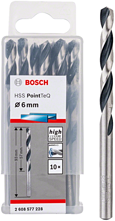 Levně BOSCH HSS PointTeQ spirálový vrták 6mm (10 ks)