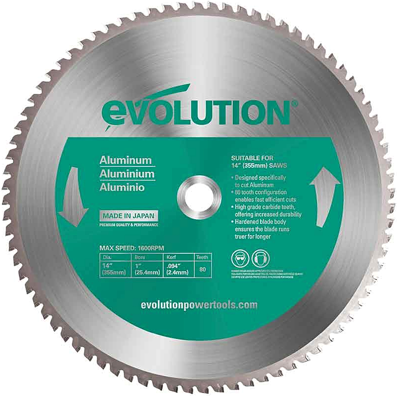 Levně EVOLUTION EV035080 355x25,4mm pilový kotouč na řezání hliníku