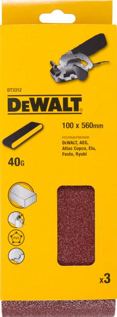 Levně DeWALT brusný pás 100 x 560 mm K40-3 ks