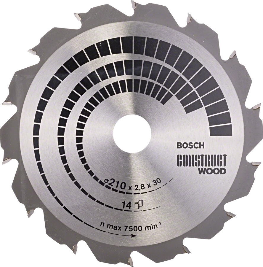 Levně BOSCH pilový kotouč Construct Wood 210x30mm (14z)