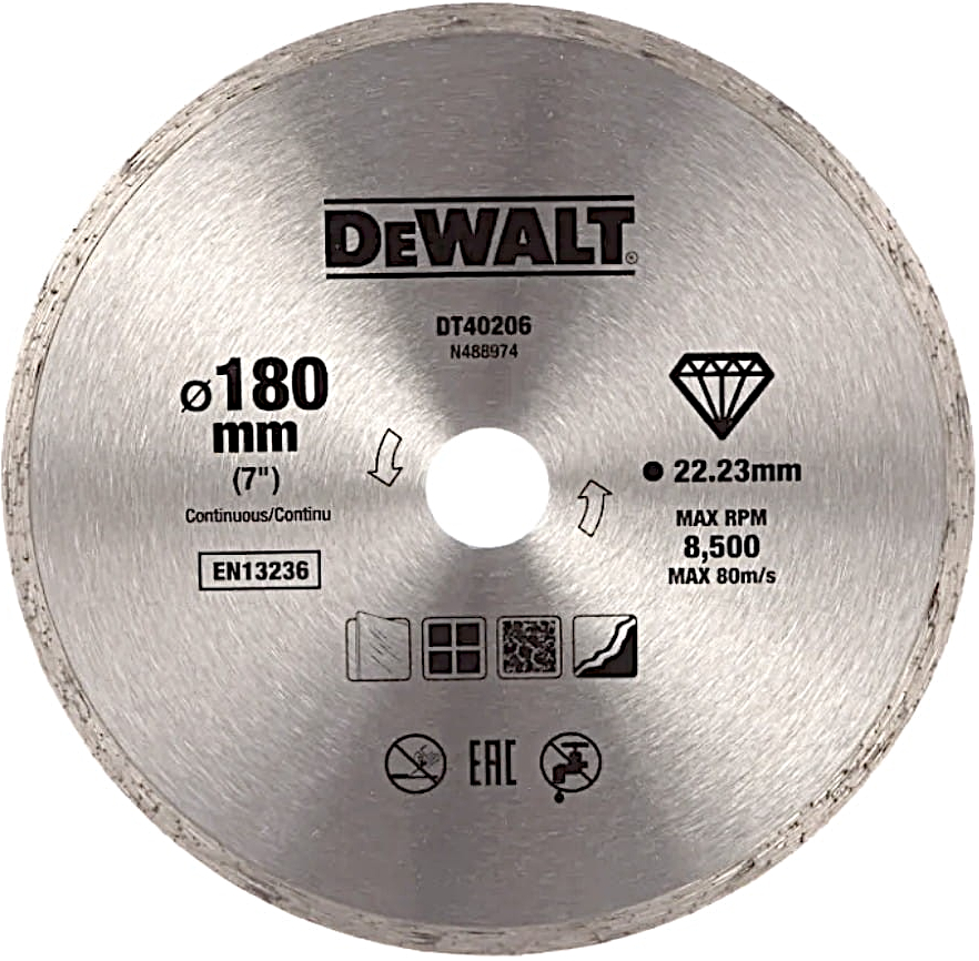 Levně DeWALT DT40206 180x22,23mm DIA kotouč pro suché řezání tvrdých materiálů