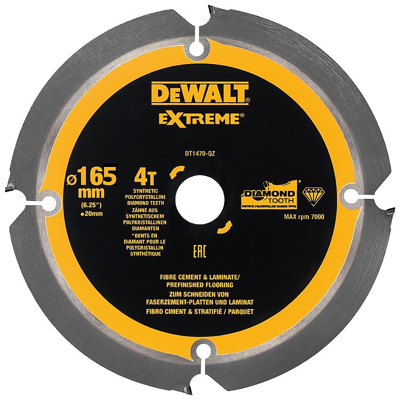 Levně DeWALT DT1471 kotouč 165x20mm na cementovláknité desky (4z)