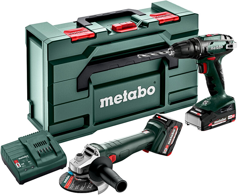 METABO aku Combo SET 2.4.3 aku úhlová bruska W 18 L 9-125 + aku vrtačka BS 18