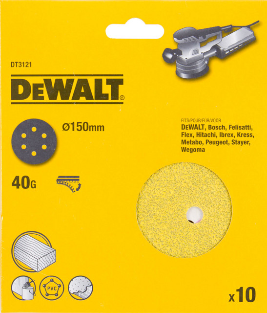 Levně DeWALT brusný kotouč 150 mm K240-10 ks