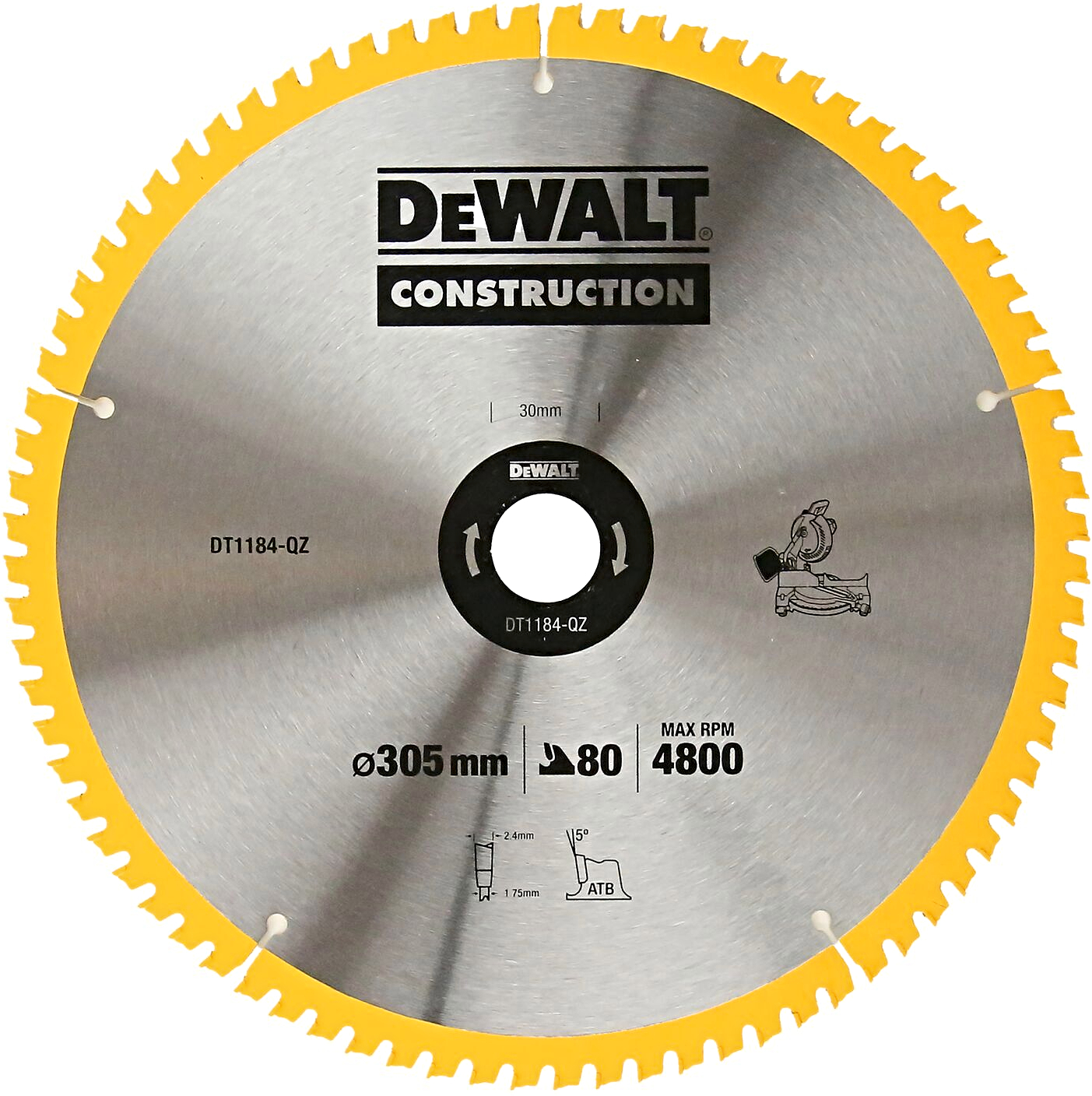 Levně DeWALT 305x30mm pilový kotouč ATB 7° (80 zubů)