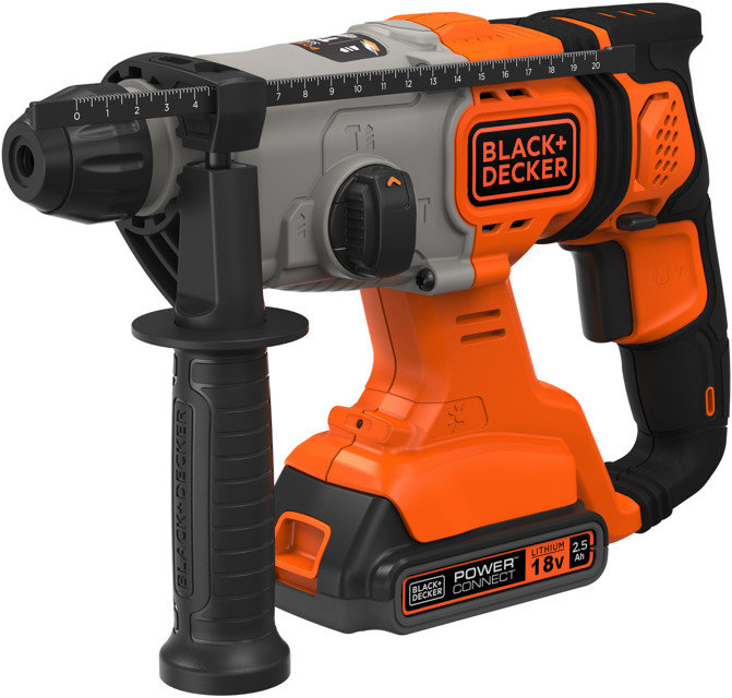 Levně BLACK+DECKER BCD900E2K (2x2,5Ah) 18V aku vrtací kladivo SDS-Plus + sklíčidlo ozubené