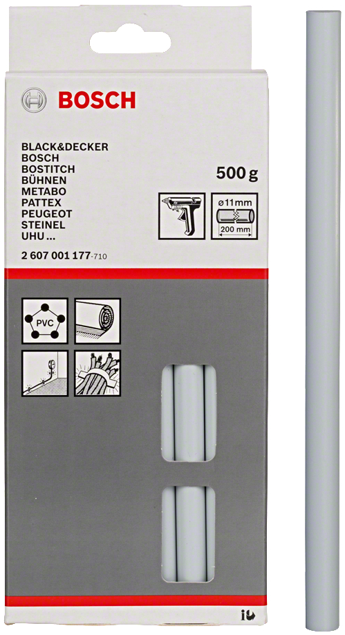 BOSCH 11x200mm šedé lepicí tyčinky (500g), 25 ks v balení