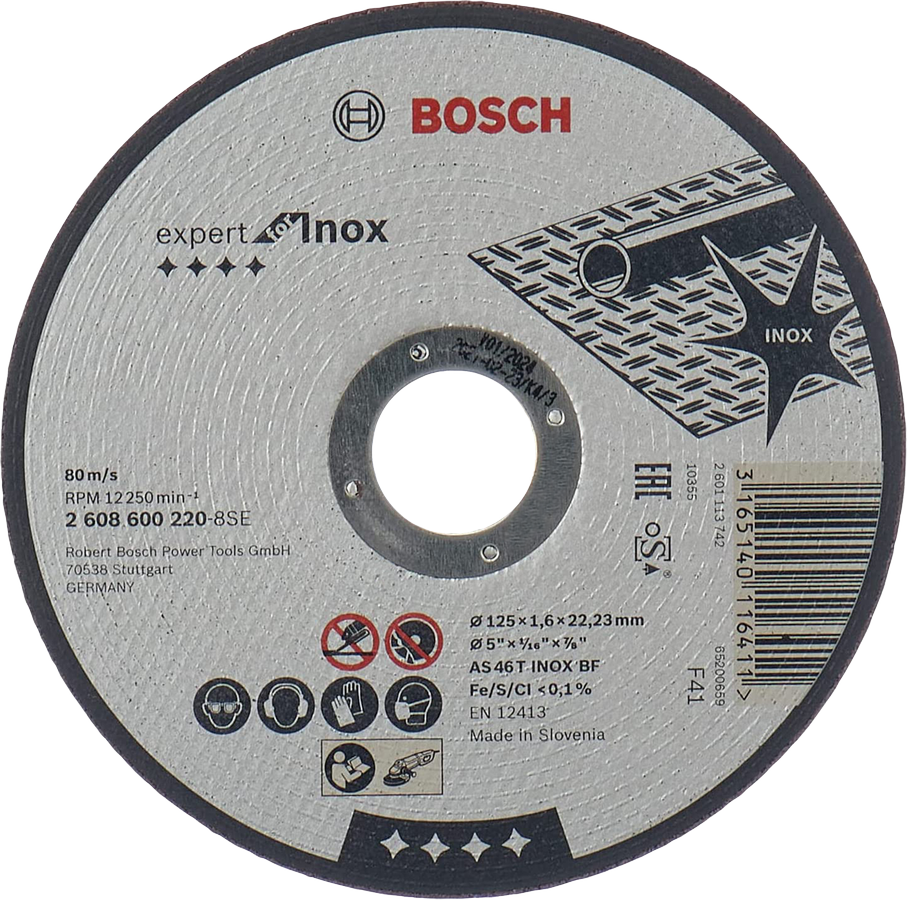 Levně BOSCH Expert for Inox rovný dělící kotouč na nerez 125mm (1.6 mm)