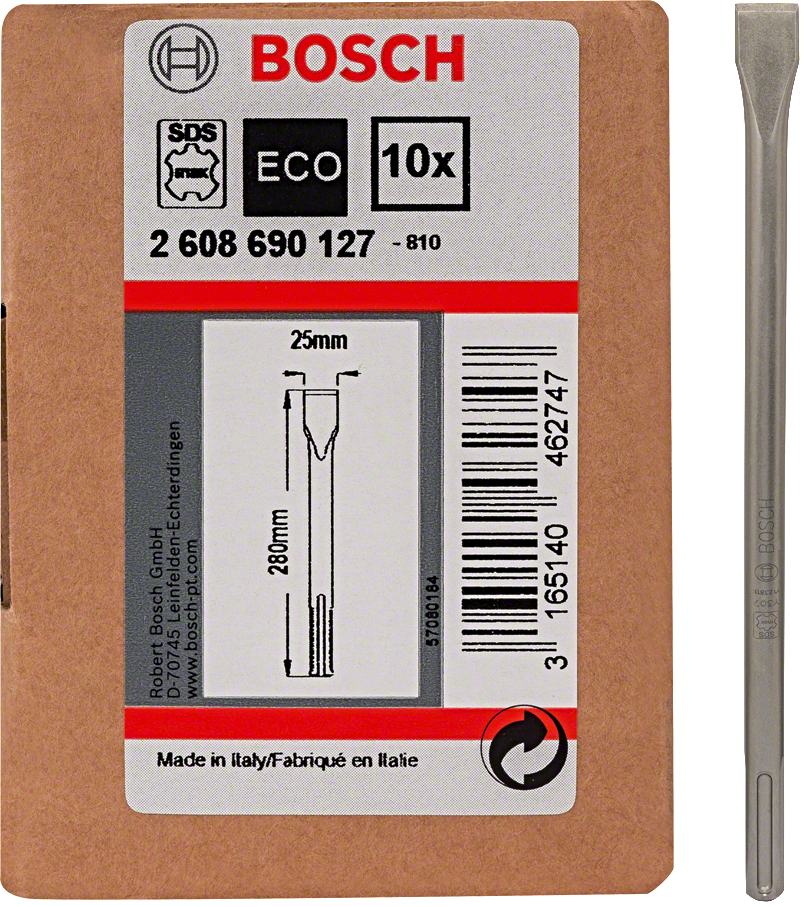 BOSCH balení plochých sekáčů SDS MAX 280x25mm, 10 ks, ECO