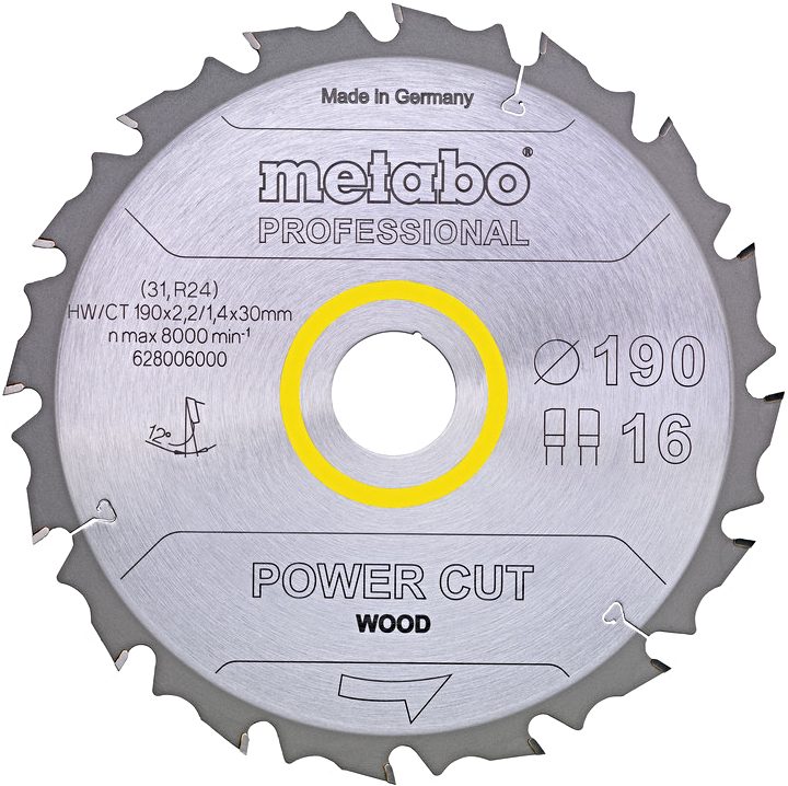 METABO Power Cut Wood Professional 190x30mm (16Z)