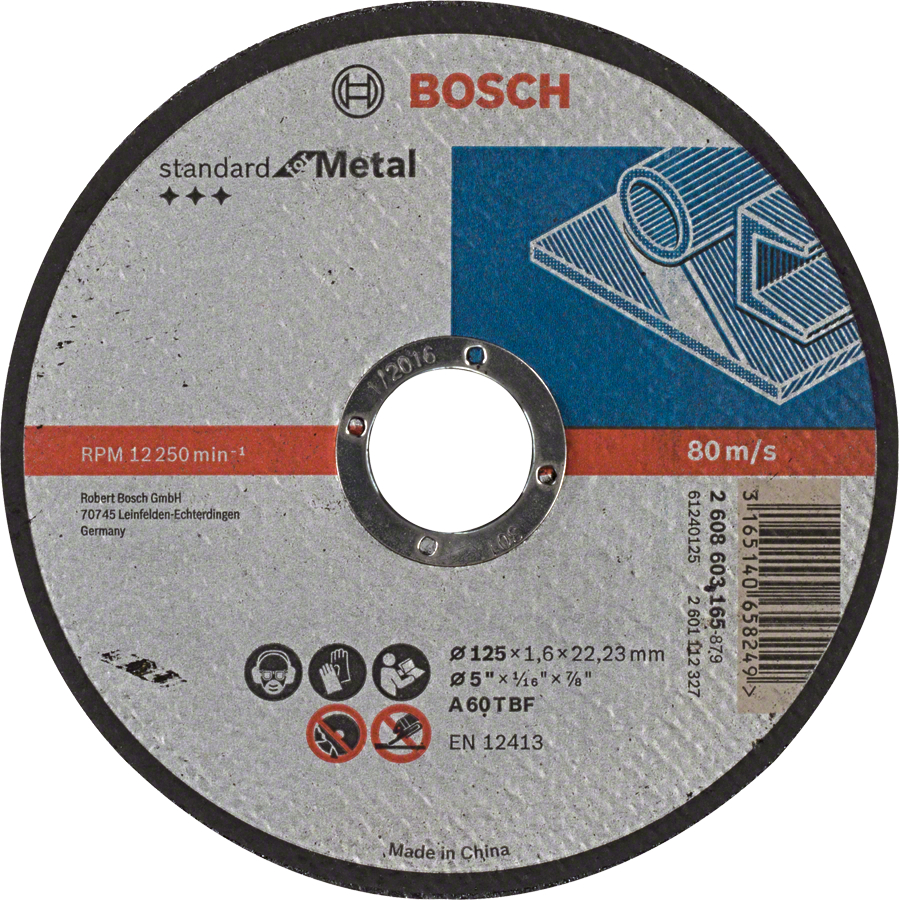 Levně BOSCH 125x22,23mm řezný kotouč na kov Standard for Metal (1.6 mm)