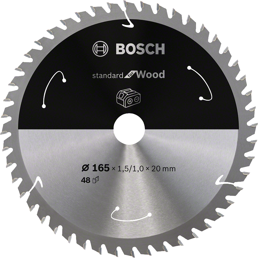 BOSCH 165x20mm pilový kotouč na dřevo Standard for Wood (48 zubů)