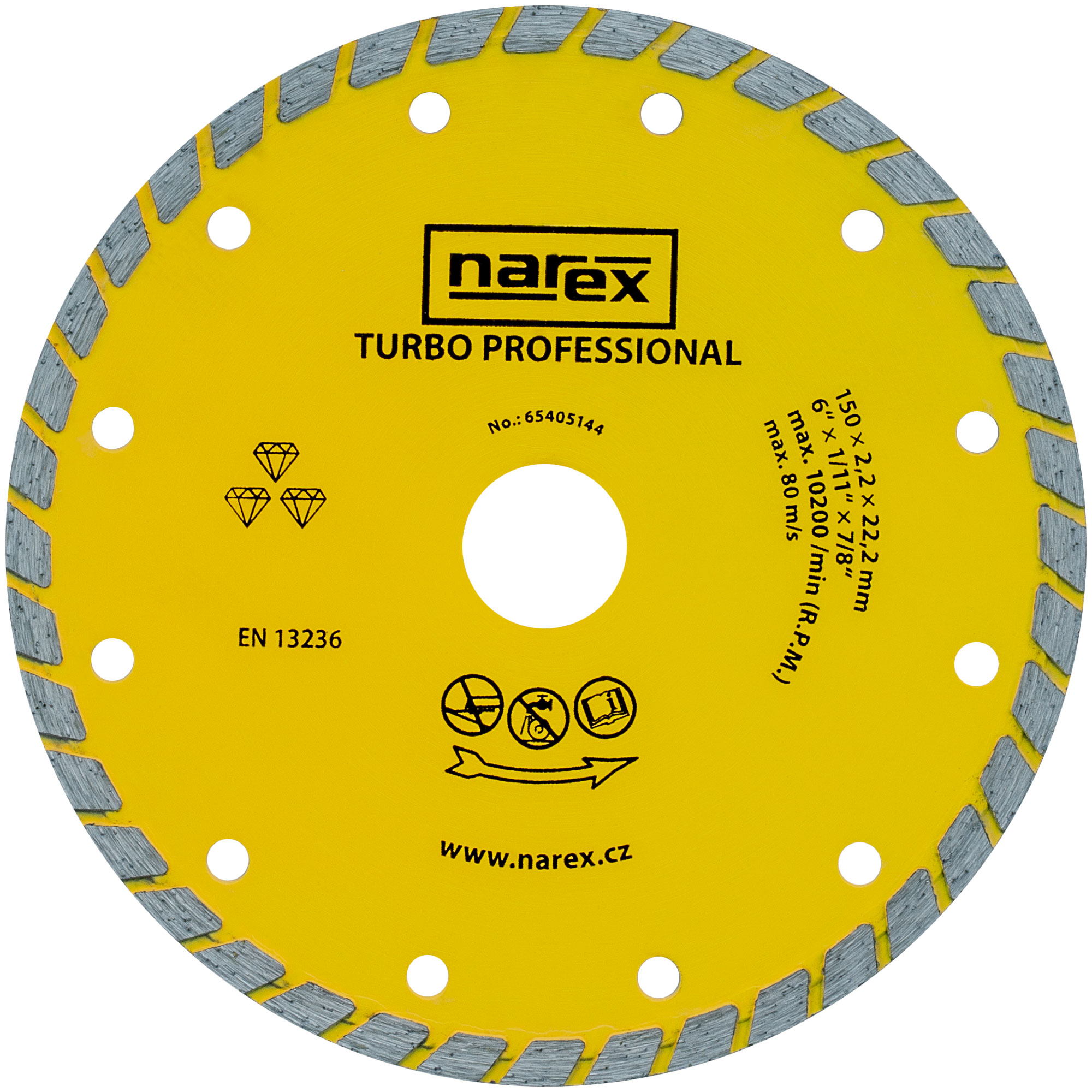 Levně NAREX 150x22.23mm DIA dělící kotouč na stavební materiály TURBO PROFESSIONAL