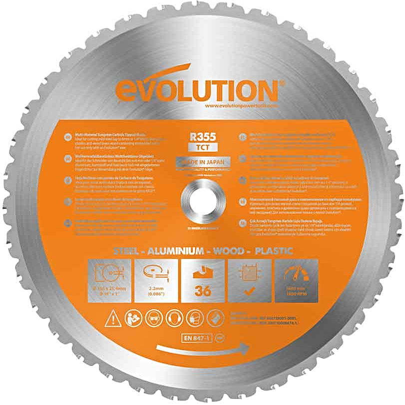 Levně EVOLUTION EV035536 355x25,4mm (36Z) univerzální pilový kotouč