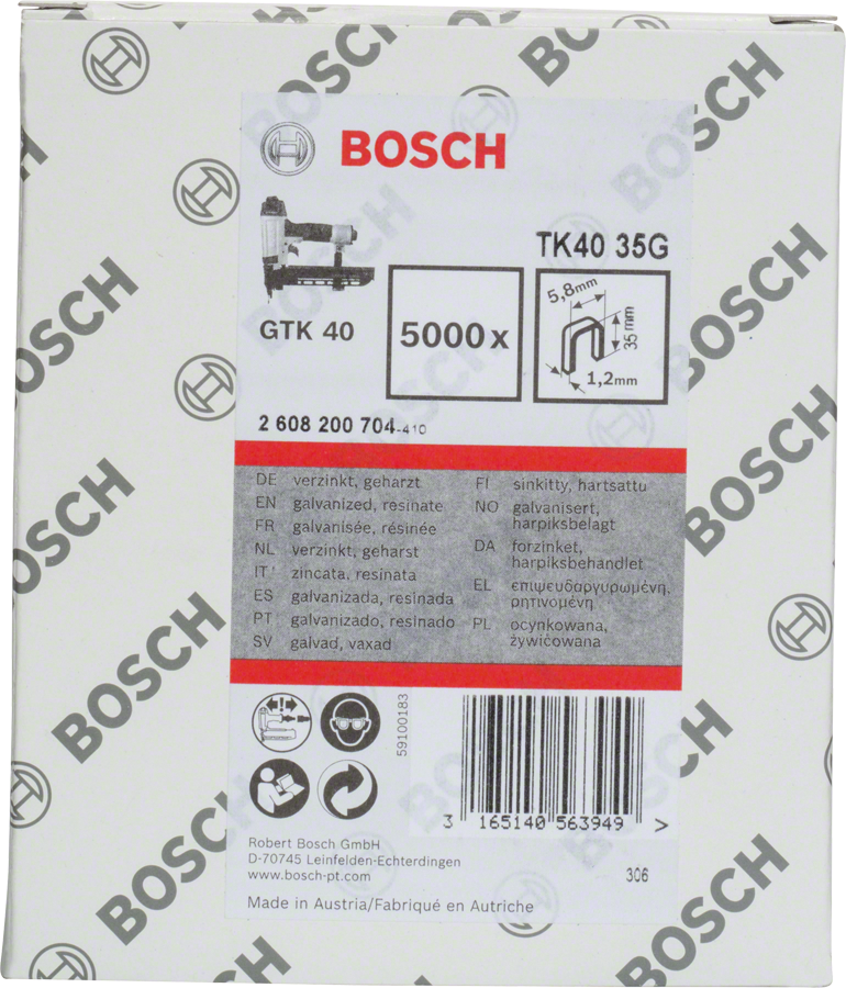 BOSCH spony TK40 35G - šířka 5,8 mm, délka 35 mm, balení 5000 ks