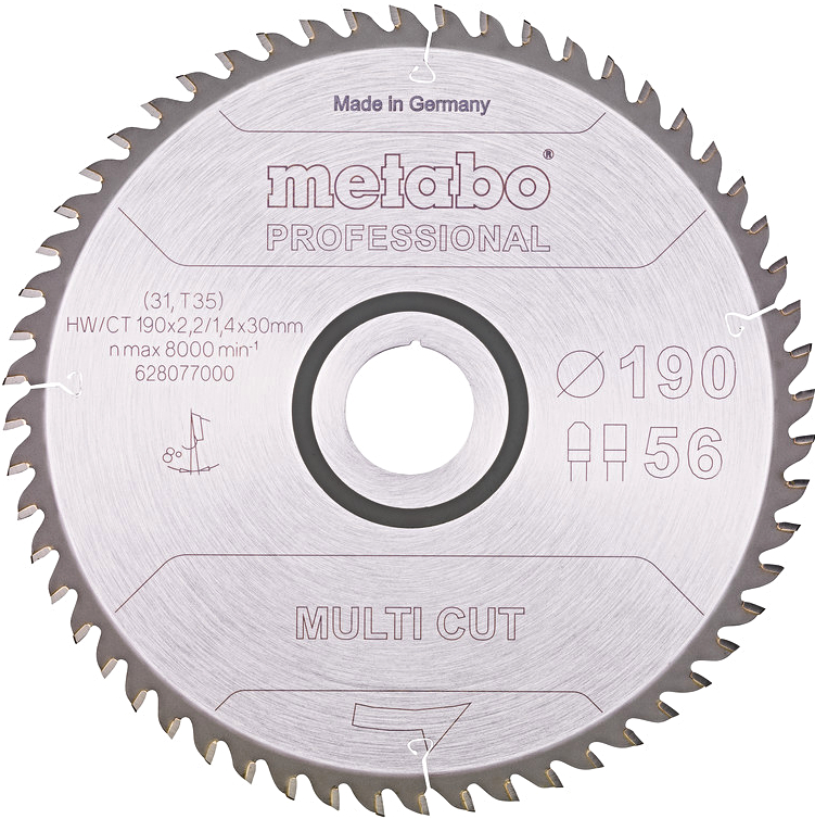 Levně METABO pilový kotouč Multi Cut 190x30mm (56 zubů)