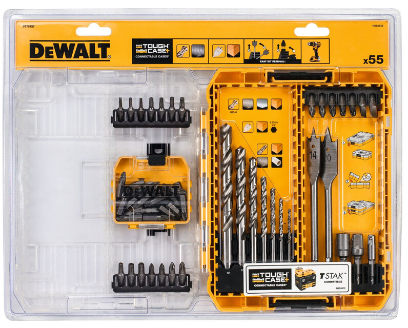 DeWALT 55dílná sada vrtáků a bitů (TougCase)