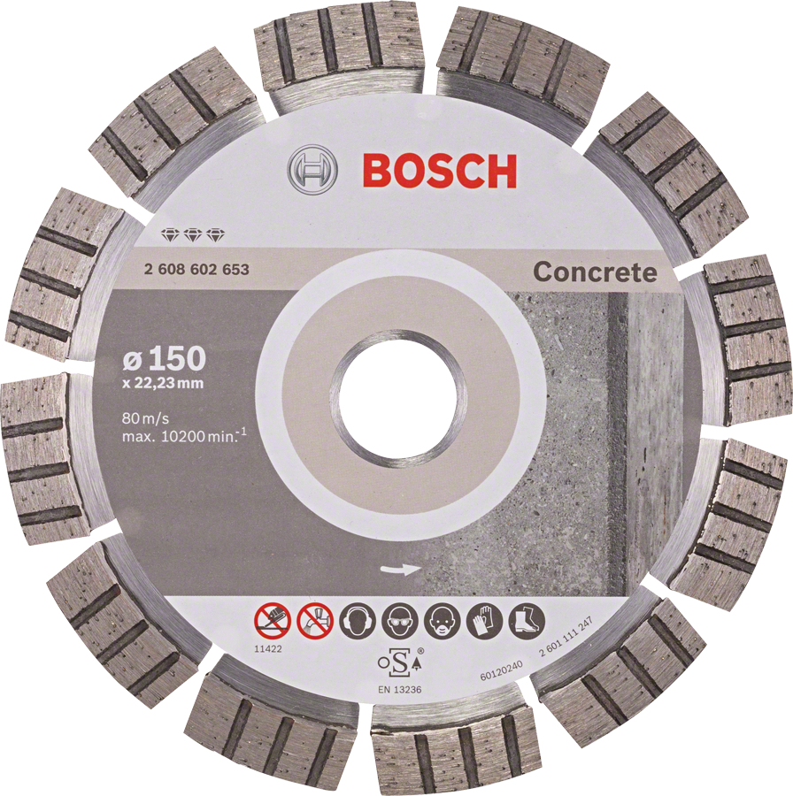 BOSCH 150x22,23mm DIA kotouč rychlé dělení betonu Best for Concrete (2.4 mm)
