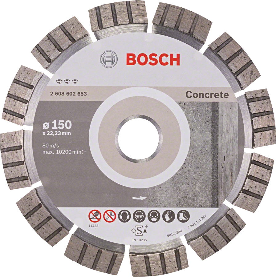 Levně BOSCH 150x22,23mm DIA kotouč rychlé dělení betonu Best for Concrete (2.4 mm)