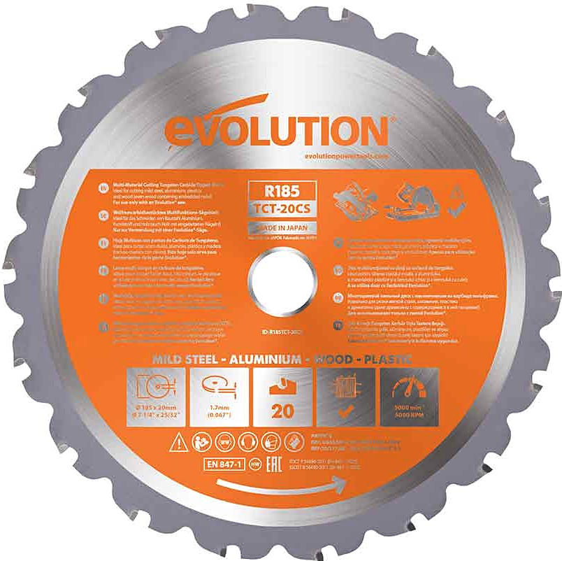 Levně EVOLUTION EV018520 185x20mm (20Z) univerzální kotouč na dřevo, kov, hliník a plast