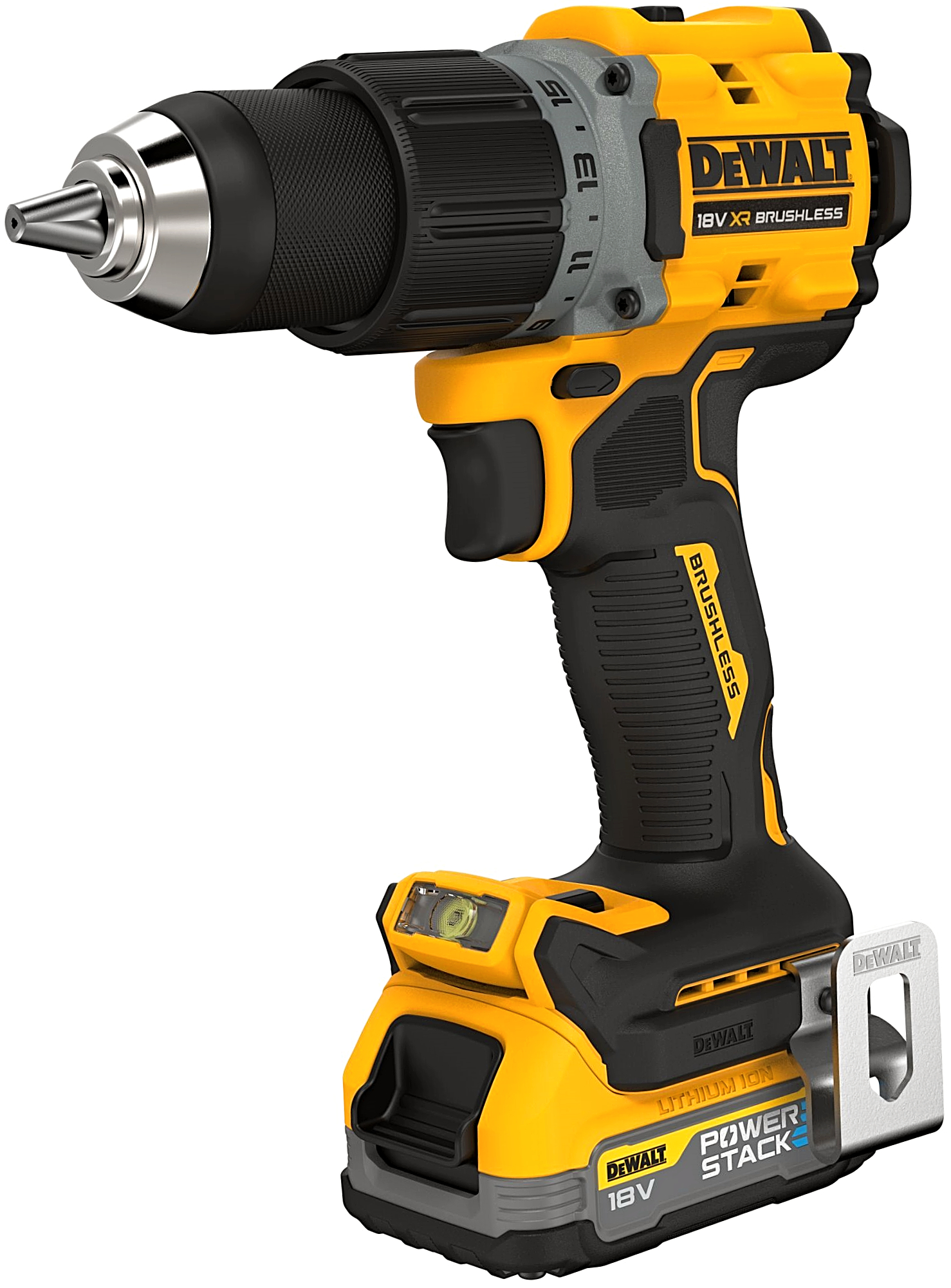 DeWALT DCD800E2T (2x aku PowerStack) bezuhlíková aku vrtačka - 90 Nm