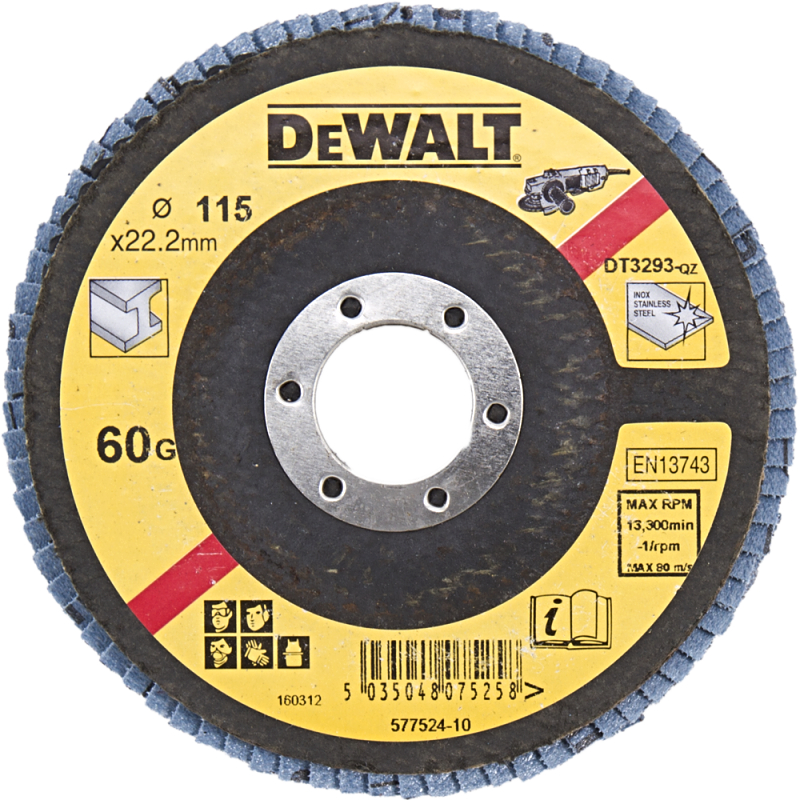 DeWALT DT3293 (G60) 115mm lamelový kotouč na kov - středně hrubý, plochý