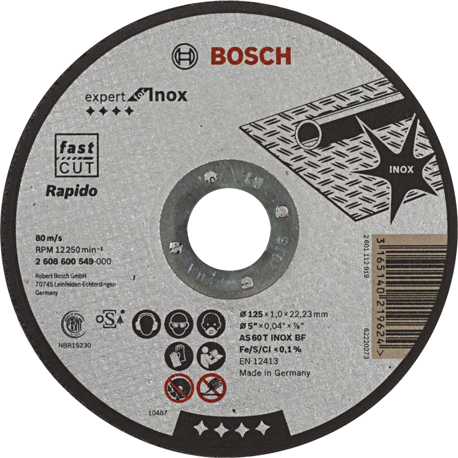 Levně BOSCH Expert for Inox rovný dělící kotouč na nerez 125mm (1.0 mm)