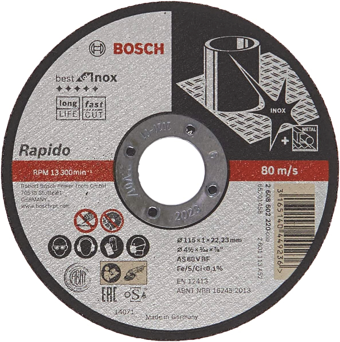 BOSCH Best for Inox rovný dělící kotouč na nerez 115mm (1.0 mm)