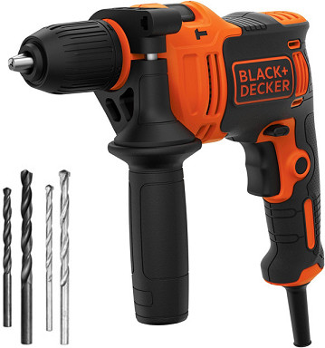 Levně BLACK+DECKER BEH710K (710W) vrtačka s příklepem + sada vrtáků