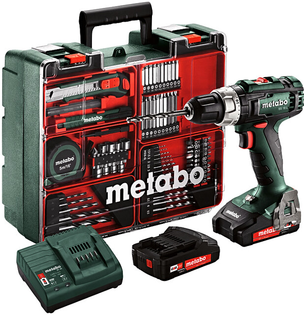 METABO BS 18 L Set (2x2Ah) aku vrtačka + mobilní dílna