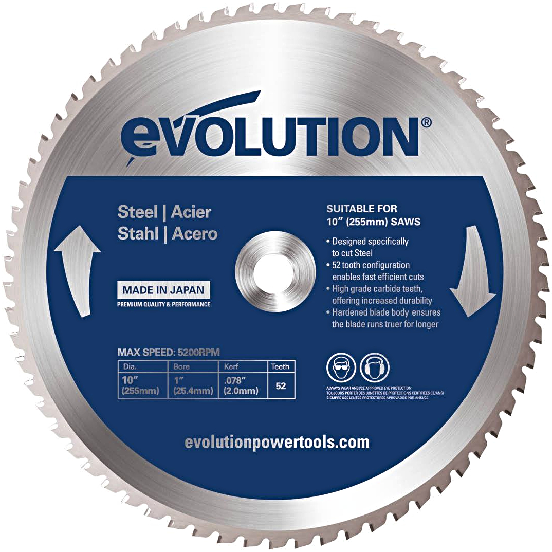 Levně EVOLUTION EV025552 255x25,4mm (52Z) pilový kotouč na řezání oceli