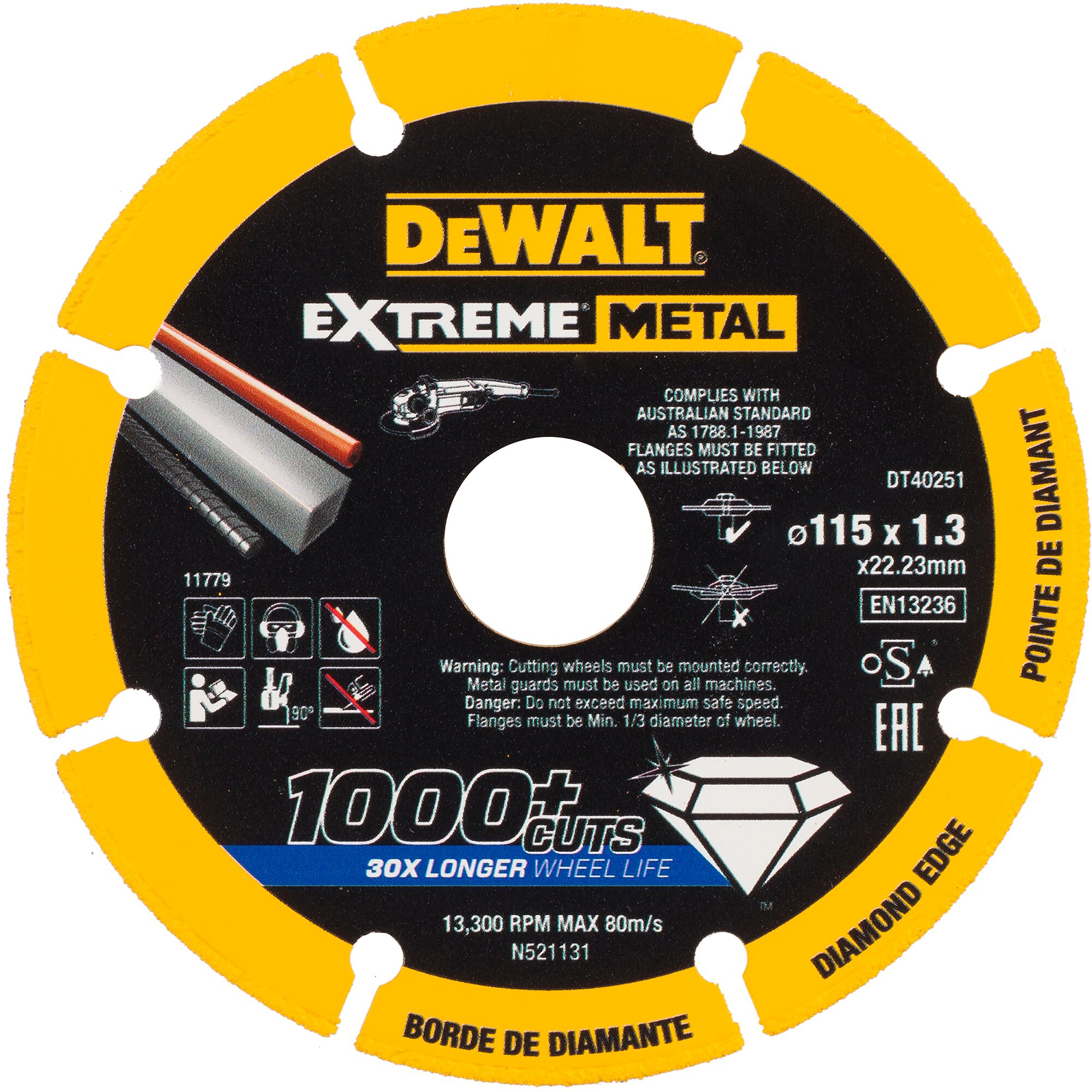 Levně DeWALT DT40251 115x22,23mm diamantový kotouč na kov Extreme Metal