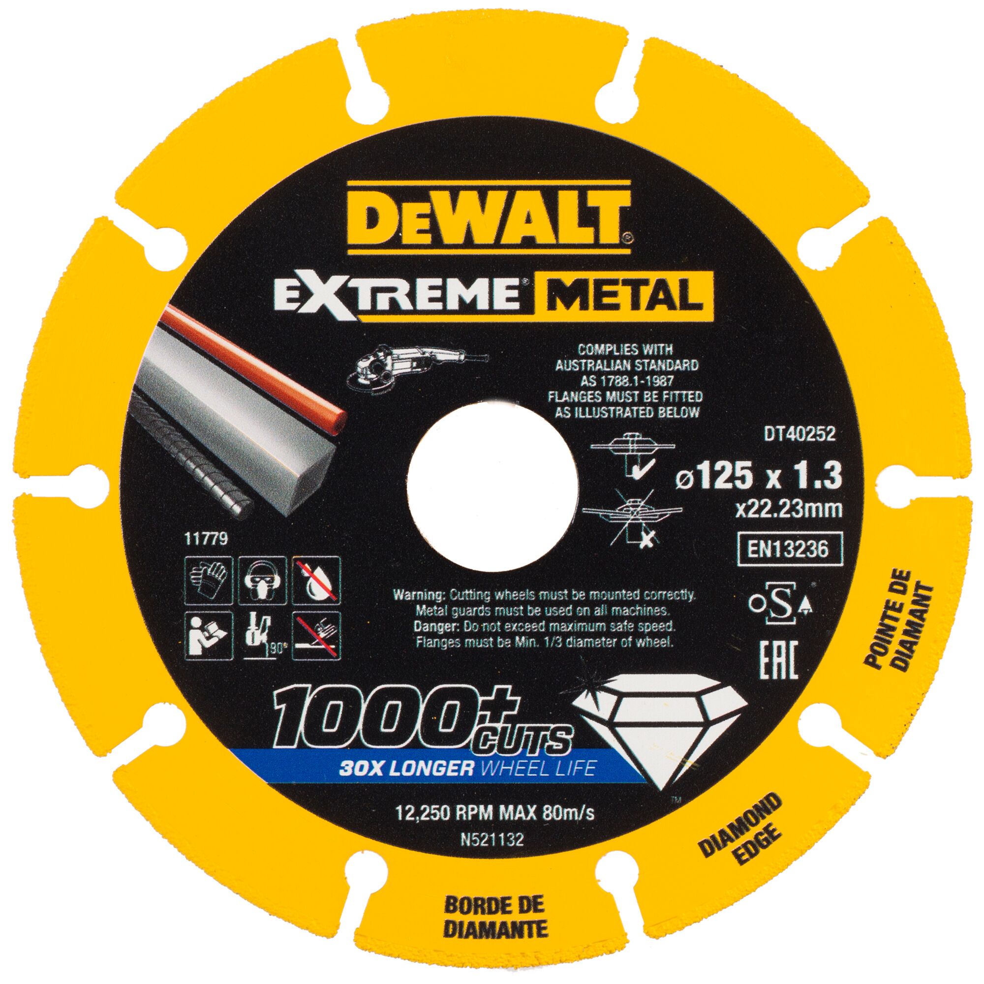 Levně DeWALT DT40252 125x22.23mm diamantový kotouč na kov Extreme Metal