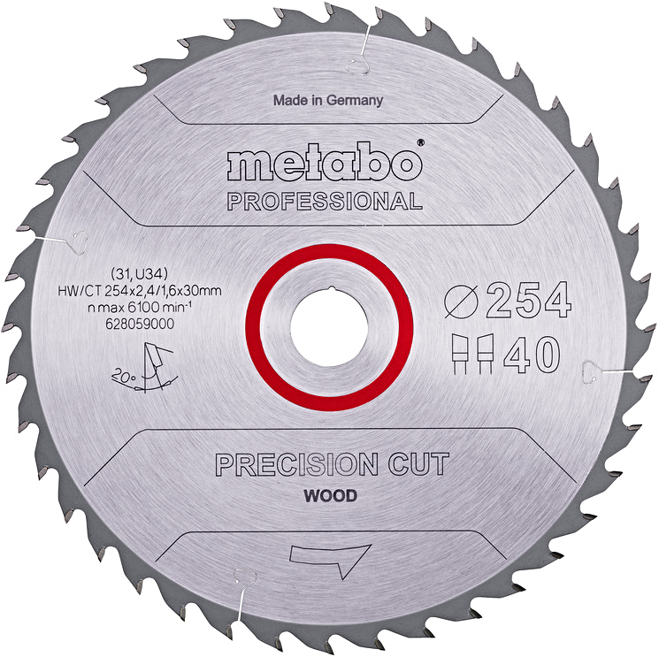 Levně METABO pilový kotouč Precision Cut Wood Prof. 254x30mm (40 zubů)