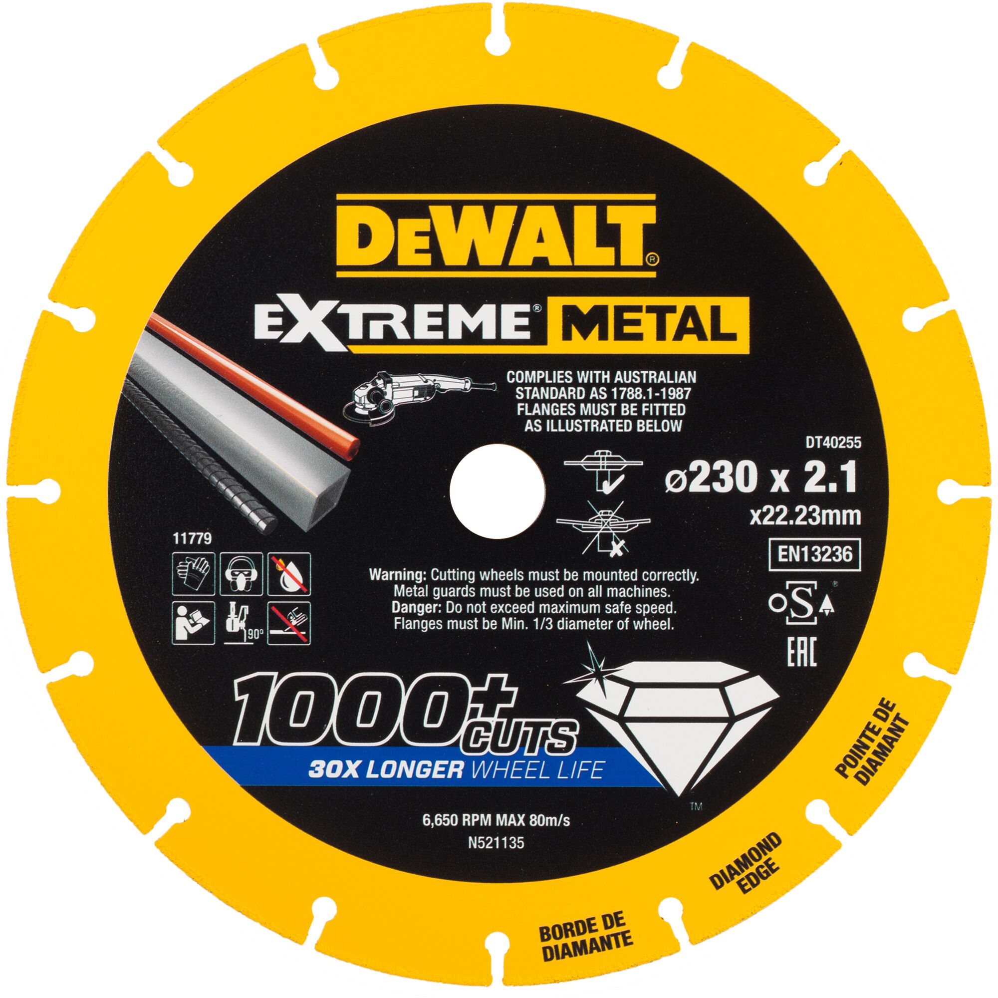 Levně DeWALT DT40255 230x22.23mm diamantový kotouč na kov Extreme Metal