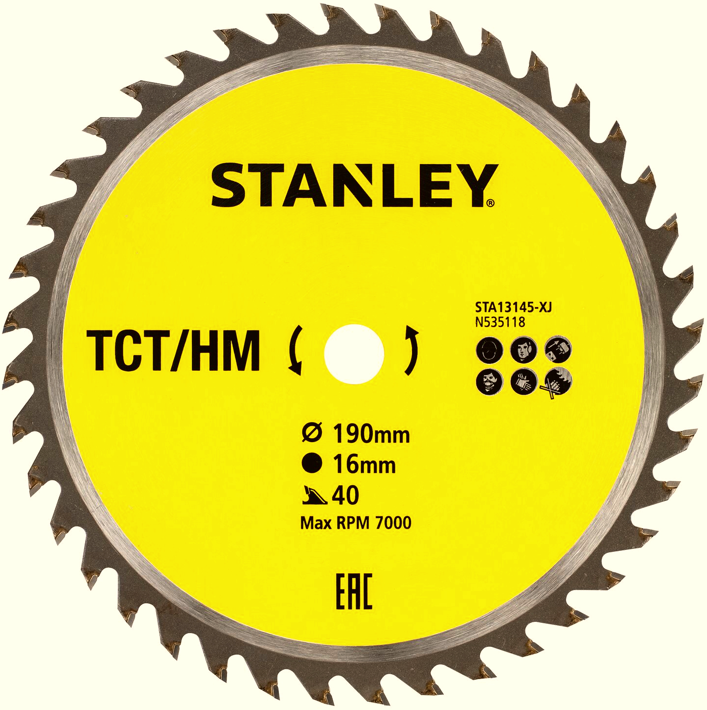 Levně STANLEY STA13145 190x16mm (40Z) pilový kotouč TCT/HM