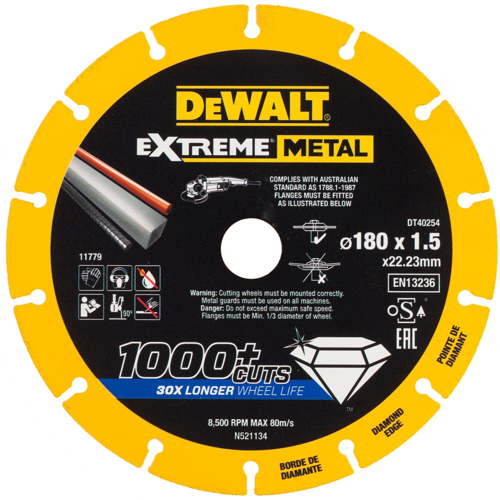 Levně DeWALT DT40254 180x22.23mm diamantový kotouč na kov Extreme Metal