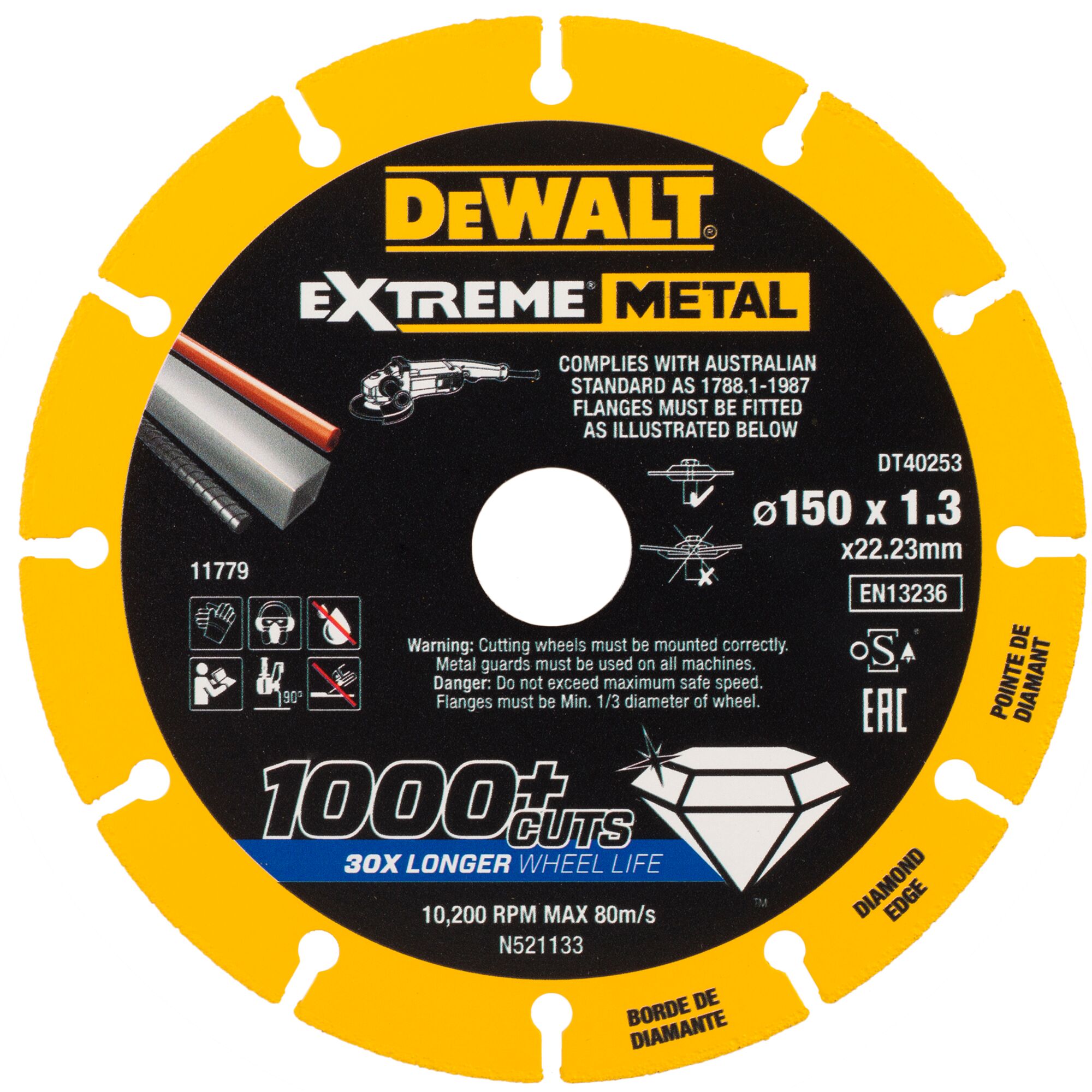 Levně DeWALT DT40253 150x22,23mm diamantový kotouč na kov Extreme Metal