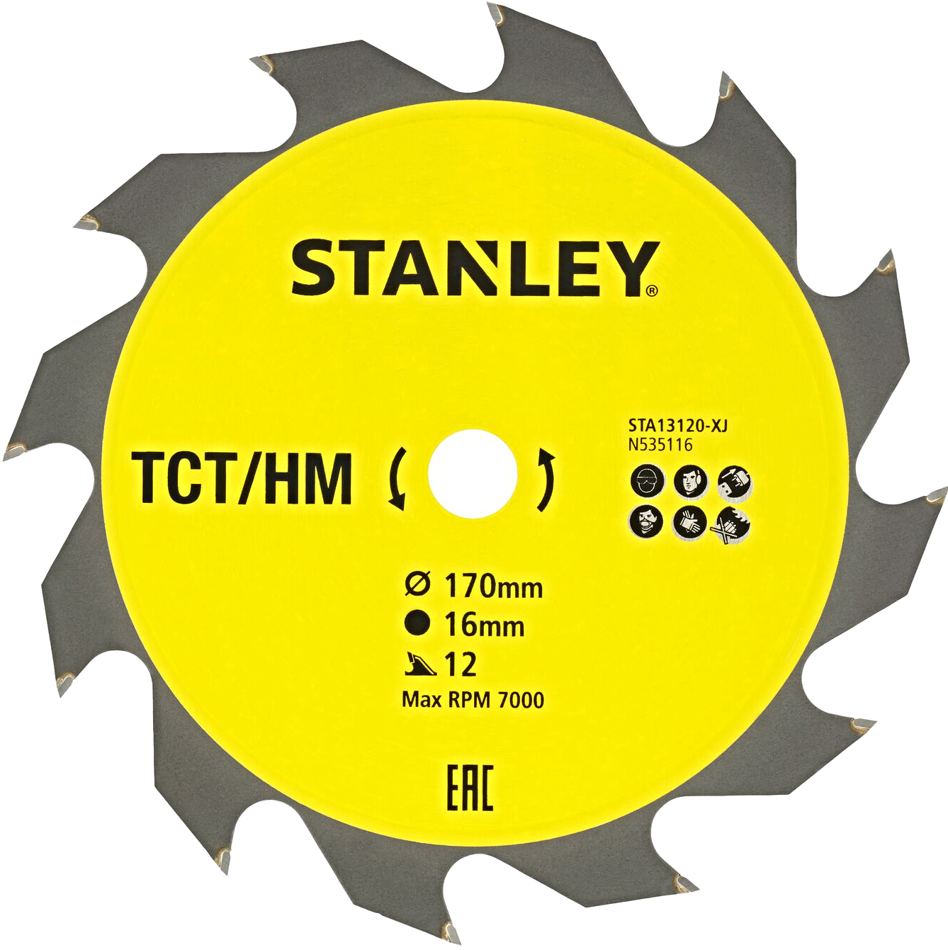 Levně STANLEY pilový kotouč TCT/HM 170x16mm (12Z)