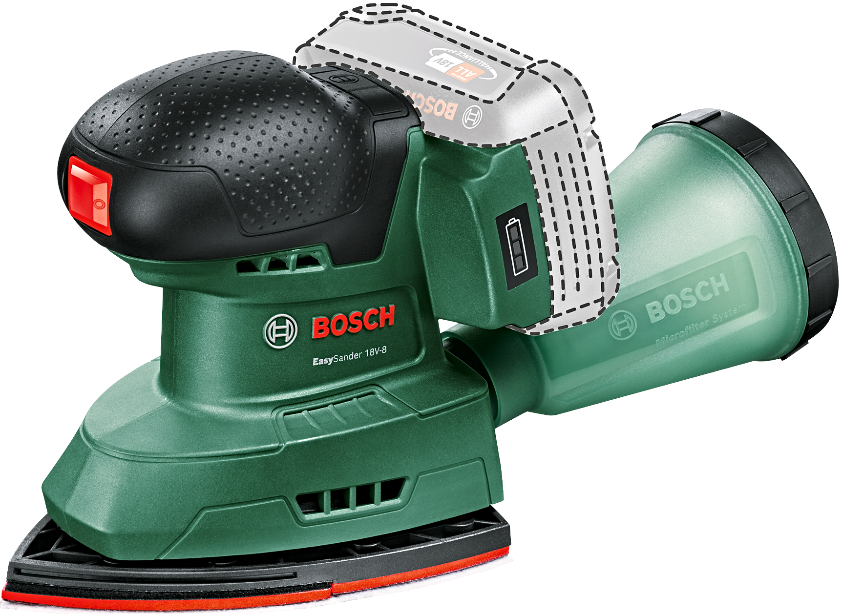 Levně BOSCH EasySander 18V-8 (verze bez aku) 18V aku vibrační multi bruska Power for ALL