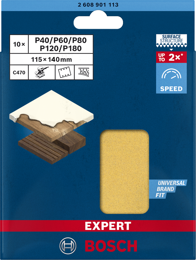 BOSCH Expert C470 115 x 107 mm sada brusných papírů pro vibrační brusky