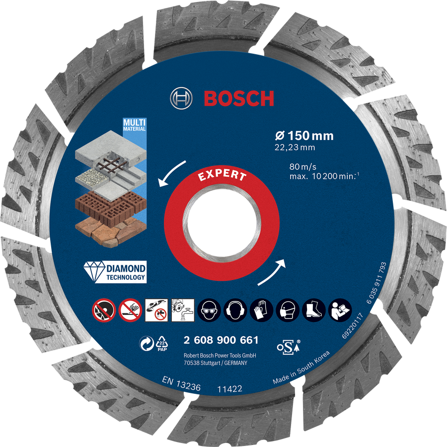 BOSCH Expert 150x22,23mm diamantový řezný kotouč MultiMaterial (2,4 mm)