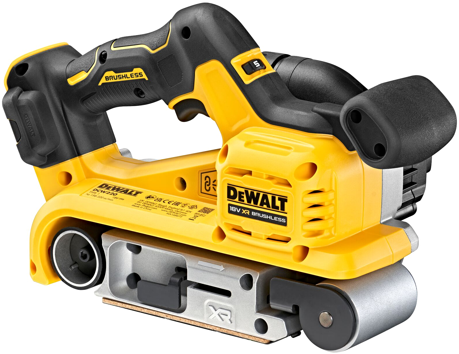 Levně DeWALT DCW220 + Tstak (verze bez aku) aku pásová bruska