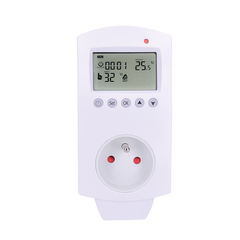 Levně SOLIGHT DT40 termostaticky spínaná zásuvka, zásuvkový termostat, 230V/16A, režim vytápění nebo chlazení, různé teplotní režimy